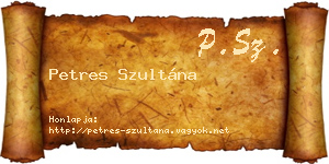 Petres Szultána névjegykártya